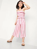 High-Waisted Pucker Wide-Leg Pants for Girls