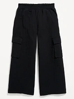 Double-Weave Wide-Leg Cargo Pants for Girls