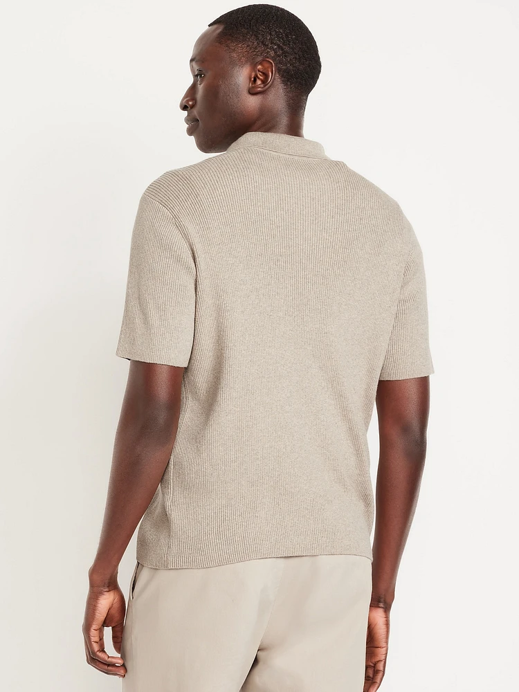 Short-Sleeve Sweater-Knit Polo