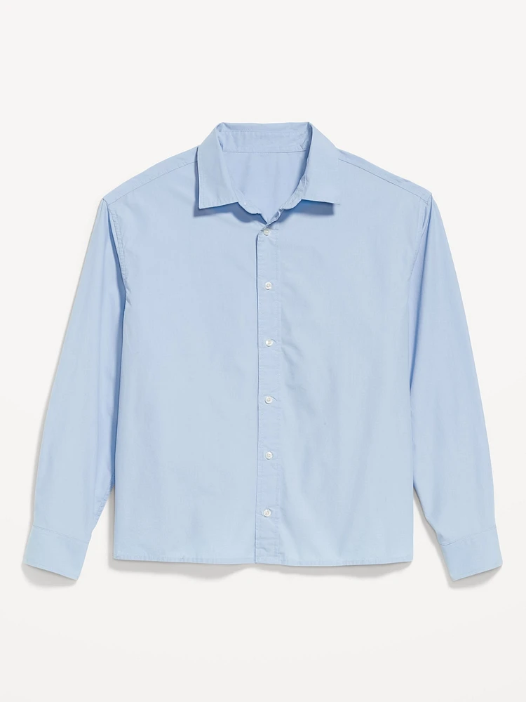 Oversized Cropped Poplin Shirt