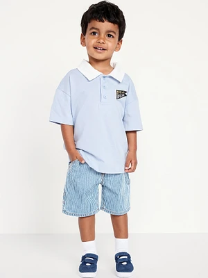 Printed Baggy Carpenter Jean Shorts for Toddler Boys