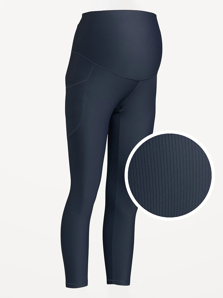 Legging PowerSoft côtelé longueur 7/8 à panneau couvrant de maternité