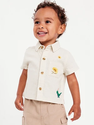 Short-Sleeve Linen-Blend Shirt for Baby