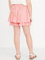 Printed High-Waisted Swing Skort for Girls