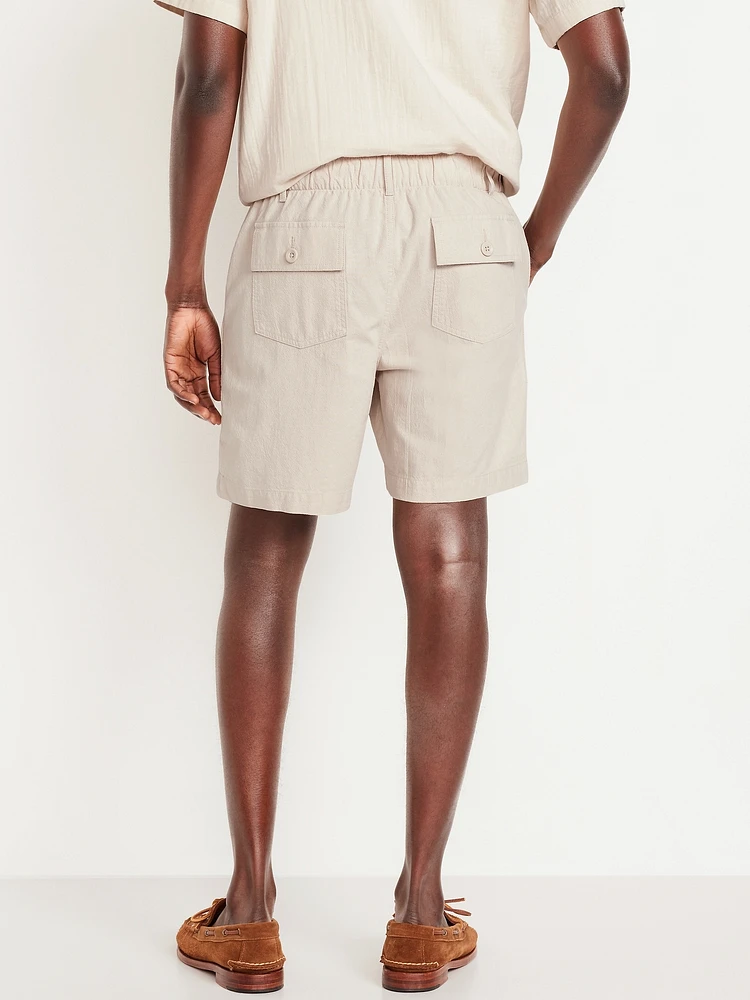 Crepe Workwear Shorts -- 7-inch inseam