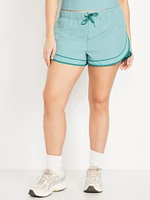 Mid-Rise Woven Run Shorts
