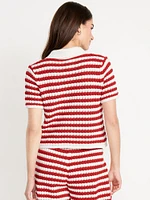 Button-Down Crochet Sweater