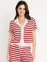 Button-Down Crochet Sweater