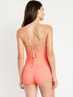 Textured Swim Romper -- 2.5-inch inseam