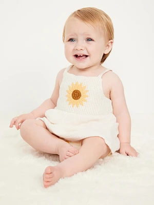 Sleeveless Crochet-Knit Double-Weave Dress for Baby