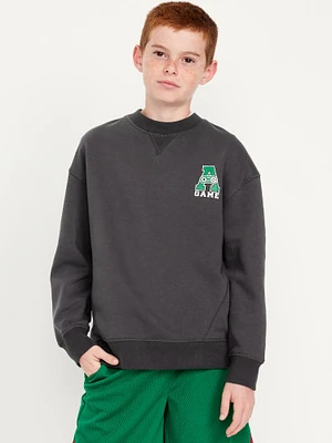 Oversized Graphic Fleece Crew-Neck Sweatshirt for Boys