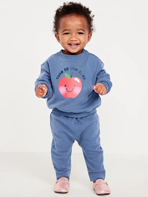 Printed French Terry Sweatshirt and Leggings Set for Baby