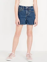 High-Waisted Jean Midi Shorts for Girls