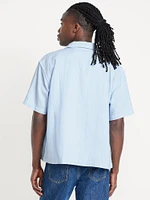 Short-Sleeve Cropped Heavyweight Camp Shirt