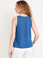 Linen-Blend Tank Top