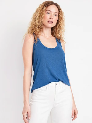 Linen-Blend Tank Top