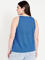Linen-Blend Tank Top