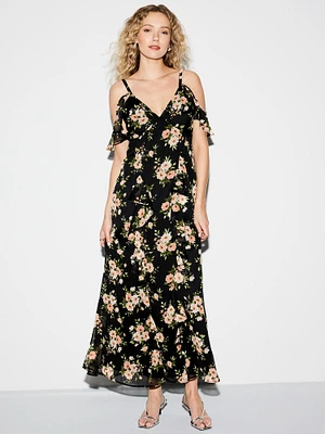 The Occasion by Old Navy Off-Shoulder Ruffle Chiffon Maxi Dress