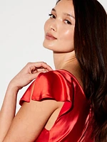 The Occasion by Old Navy Flutter-Sleeve Keyhole Satin Maxi Dress