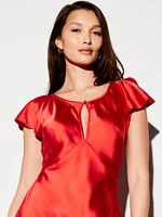 The Occasion by Old Navy Flutter-Sleeve Keyhole Satin Maxi Dress
