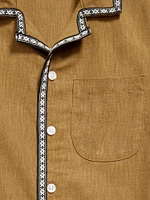 Short-Sleeve Linen-Blend Pocket Shirt for Boys