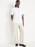 Mock-Neck Pique Quarter Zip