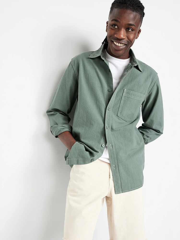 Contrast Stitch Workwear Shirt
