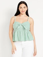 Fit & Flare Seersucker Peplum Top