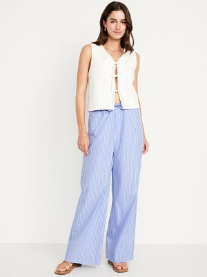 High-Waisted Poplin Super Wide-Leg Pants