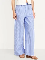 High-Waisted Poplin Super Wide-Leg Pants