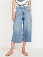 High-Waisted Baggy Wide-Leg Culotte Jeans