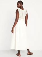 High-Waisted Crinkle Gauze Smocked Maxi Skirt