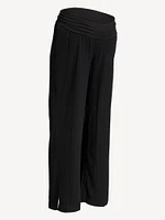 Pantalon à jambe large avec panneau rabattable de maternité