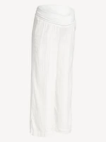 Pantalon à jambe large avec panneau rabattable de maternité