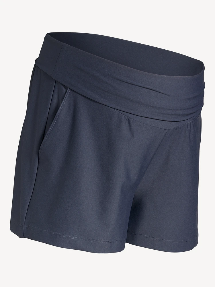 Short de maternité PowerSoft à taille rabattable, entrejambe 7,5 cm