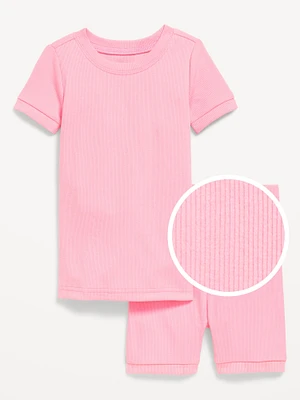 Snug-Fit Ribbed Pajama Set for Toddler & Baby