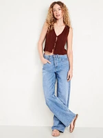 Sleeveless Crochet Tie-Front Top