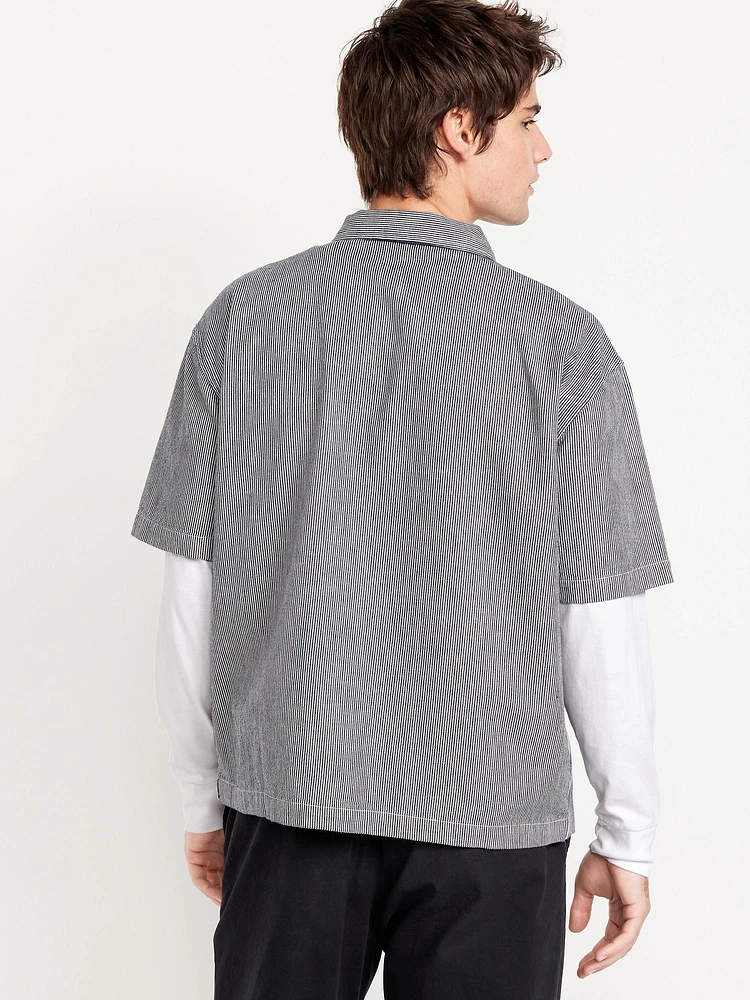 Cropped Utility Dobby Shirt