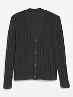 Ribbed Button-Front Cardigan
