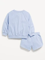 Disney© French-Terry Graphic Sweatshirt and Shorts Set for Toddler Girls