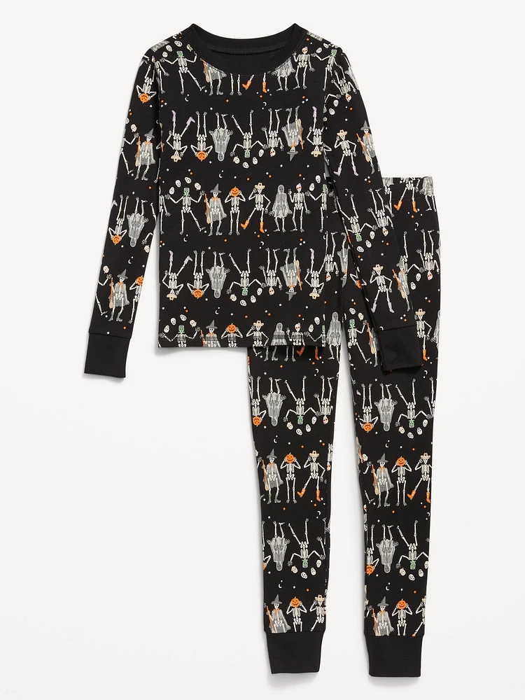Printed Snug-Fit Graphic Pajama Set for Girls