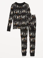 Printed Snug-Fit Graphic Pajama Set for Girls