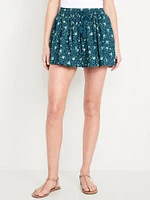 High-Waisted Poplin Pull-On Shorts