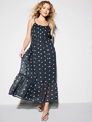 The Occasion by Old Navy Waist-Defined Chiffon Maxi Dress