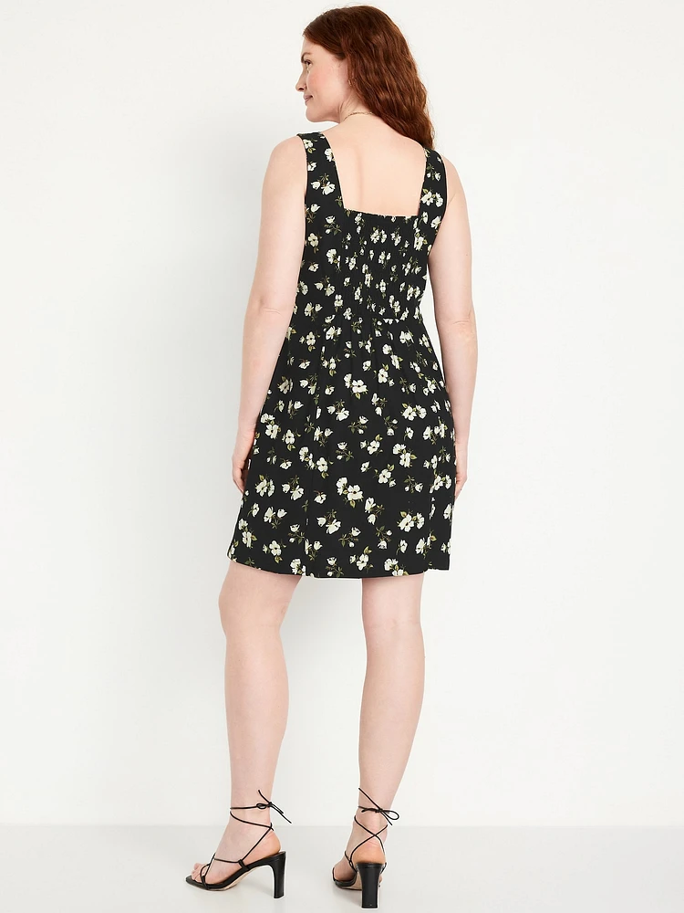 Linen-Blend Mini Dress