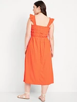 Fit & Flare Lightweight Smocked Midi Dress