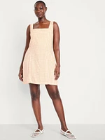 Linen-Blend Mini Dress
