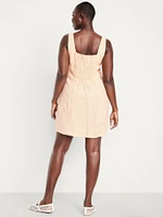 Linen-Blend Mini Dress