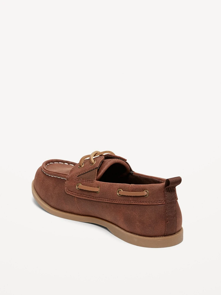 Faux-Leather Boat Shoes for Boys