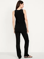 High-Waisted Crochet Flare Pants